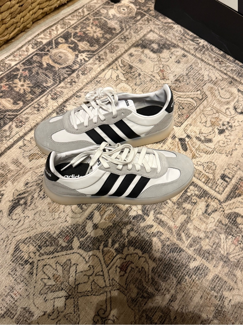adidas White and Black Low-Top Tennis Sneakers